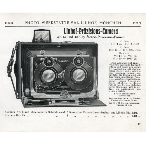 Annonce for Linhof-Präzitions-Camera - et stereo kamera.